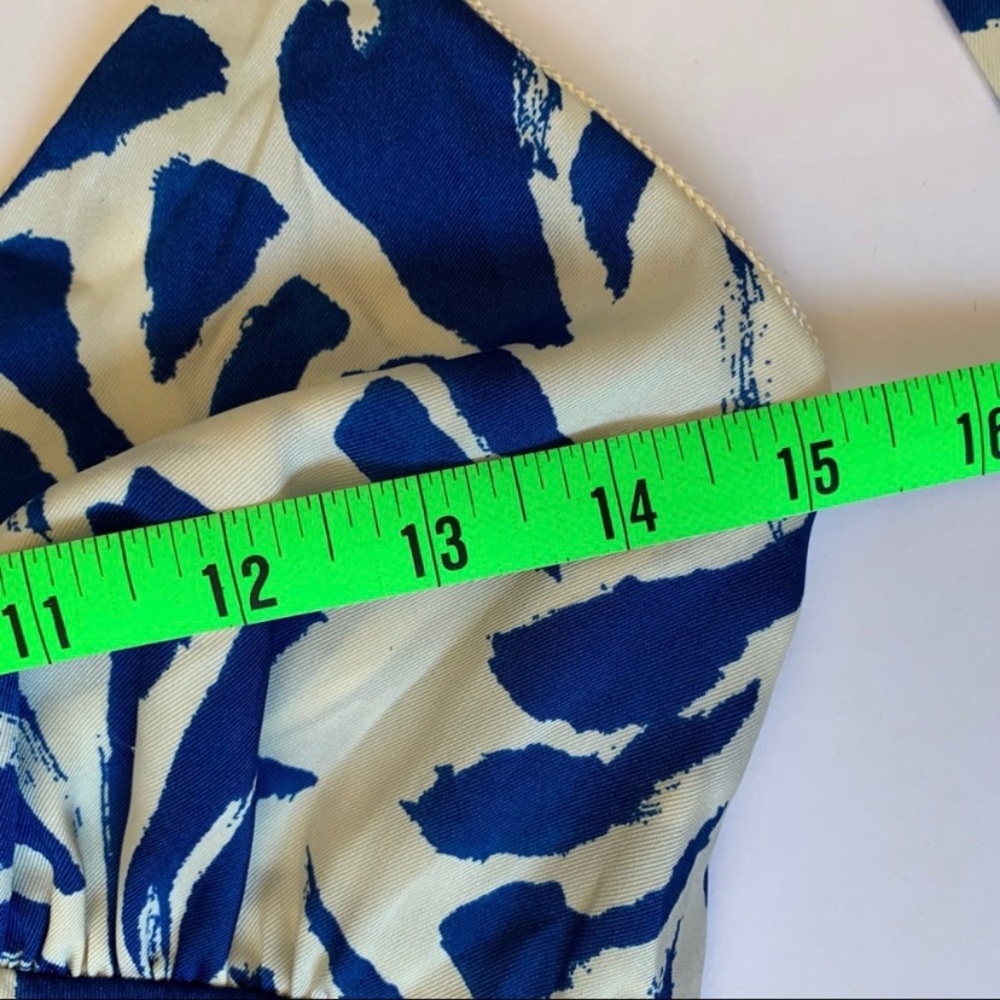 Alexis Size XXS Blue Botanical Asymmetrical Hem Midi Dress NWT - Picture 10 of 14